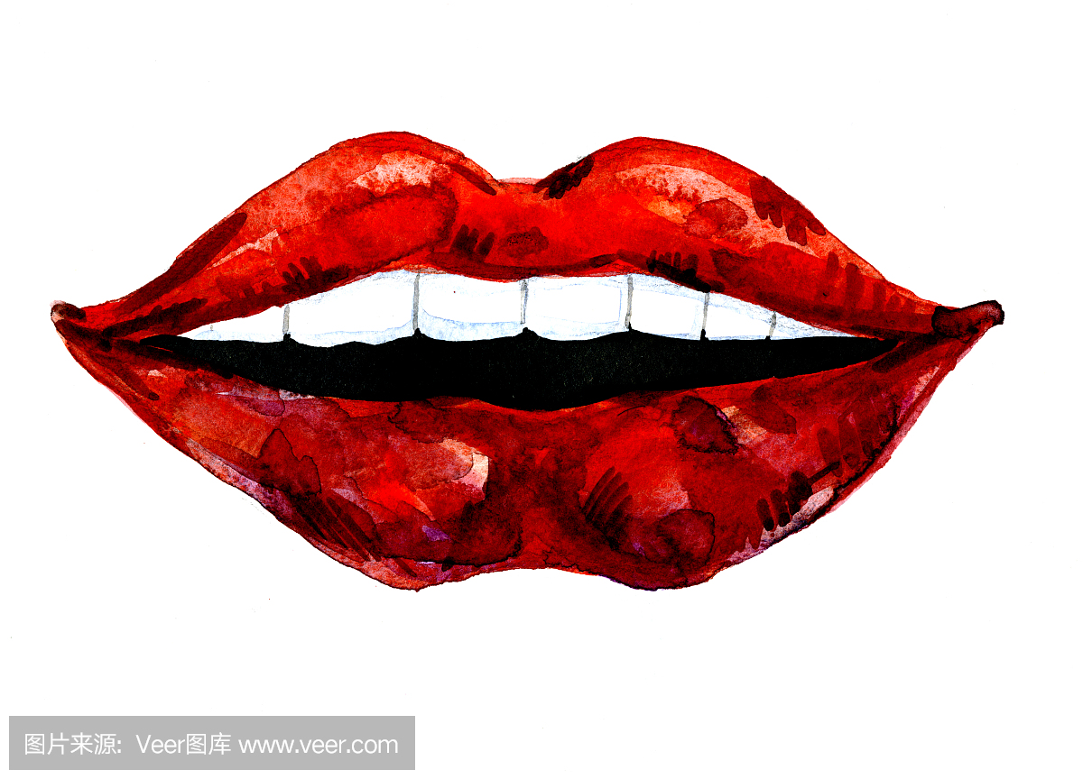 漂亮的寫意女性嘴唇